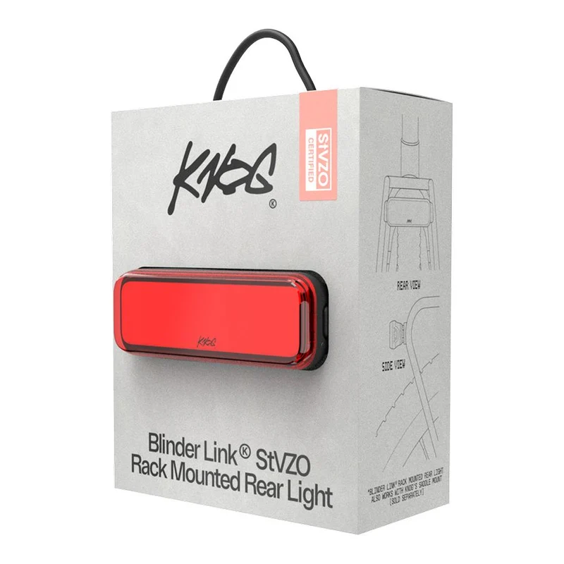 Knog Blinder Link Rücklicht StVZO 50/80 mm, Rote LED, Montage am Sattel oder Gepäckträger black