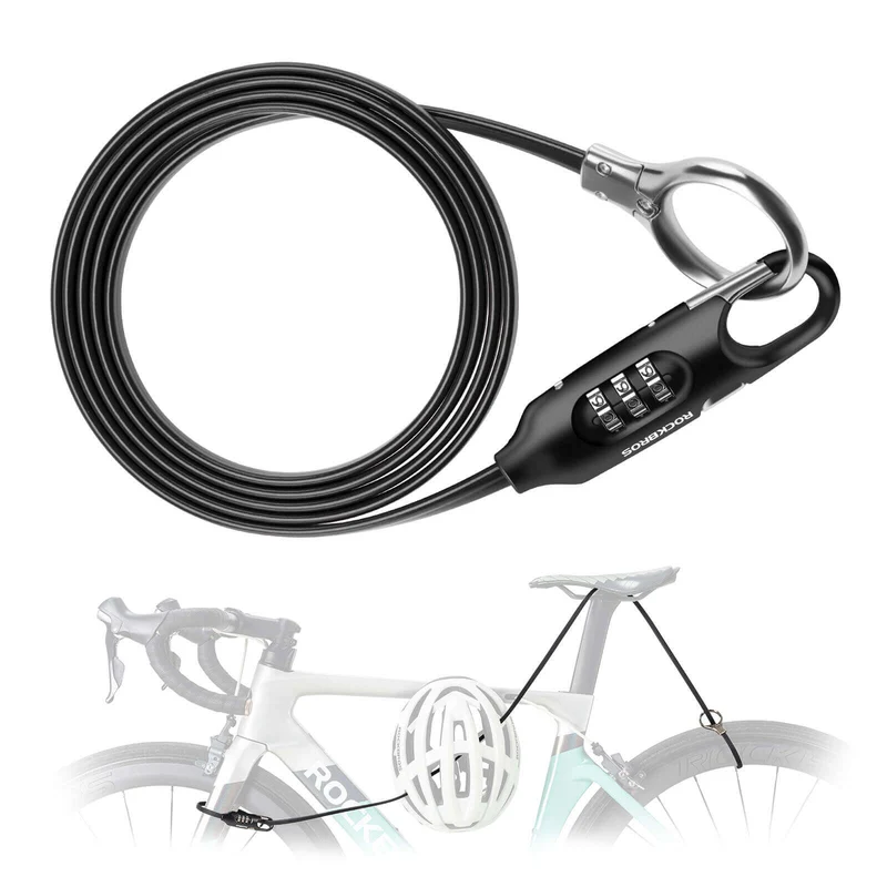 ROCKBROS Fahrradschloss Kabelschloss 150cm mit Zahlencode Anti-Diebstahl