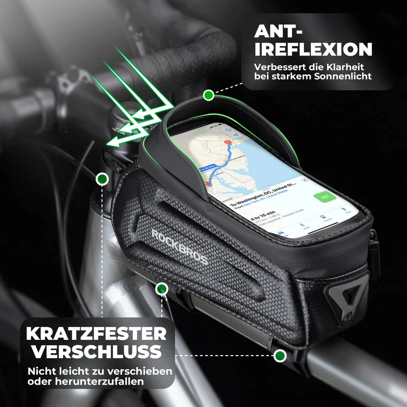 ROCKBROS Fahrradtasche Wasserabweisend Handytasche mit TPU Touchscreen