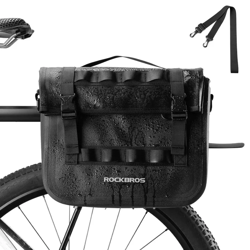 ROCKBROS Wasserdicht Fahrrad Gepäckträgertasche mit Schultergurt hinten 15L