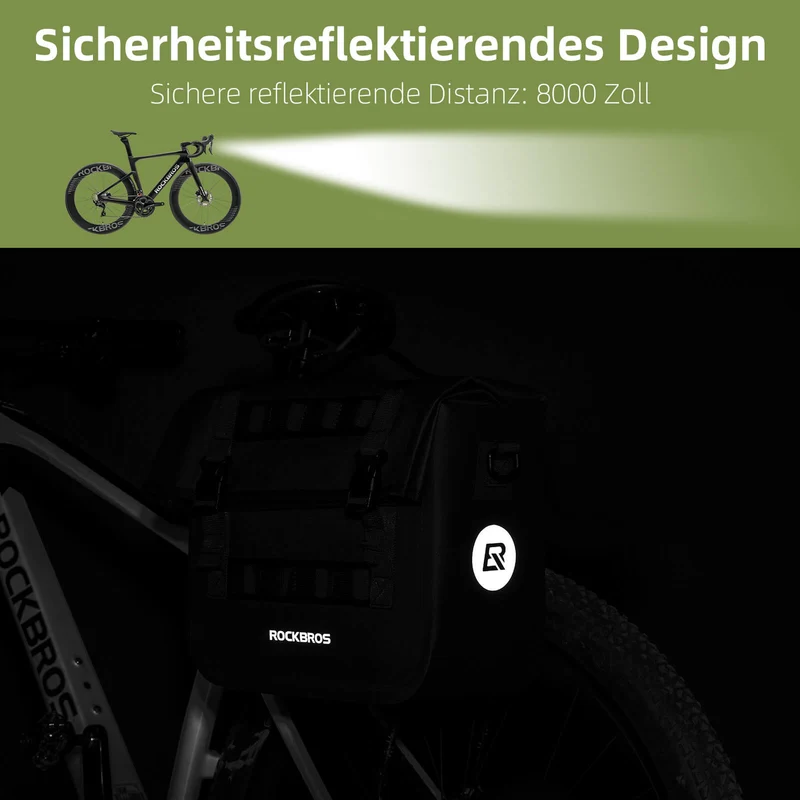 ROCKBROS Wasserdicht Fahrrad Gepäckträgertasche mit Schultergurt hinten 15L