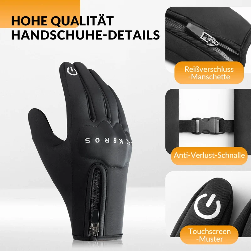 ROCKBROS Winter Fahrradhandschuhe mit Gel Gepolstert Touchscreen-fähig