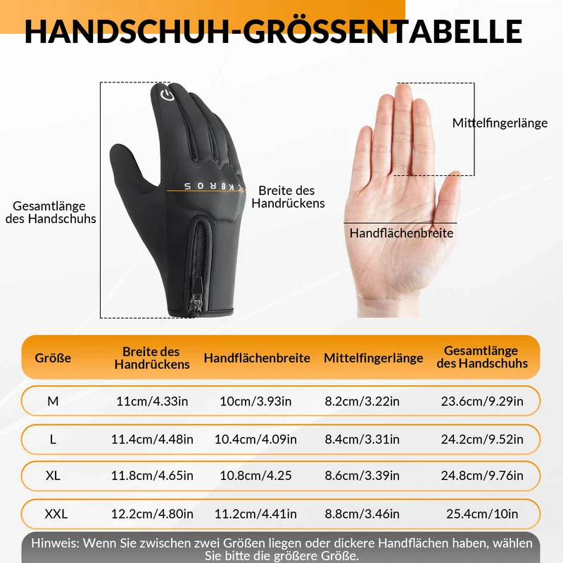 ROCKBROS Winter Fahrradhandschuhe mit Gel Gepolstert Touchscreen-fähig