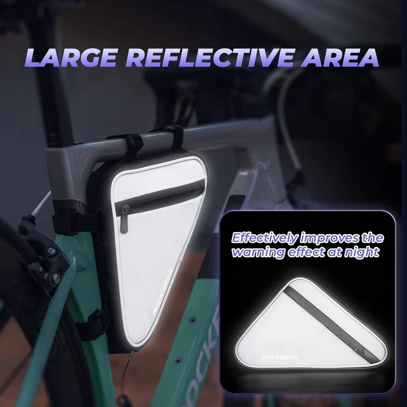 ROCKBROS Fahrradtasche Reflektierende Rahmentasche Dreiecktasche 0,9L