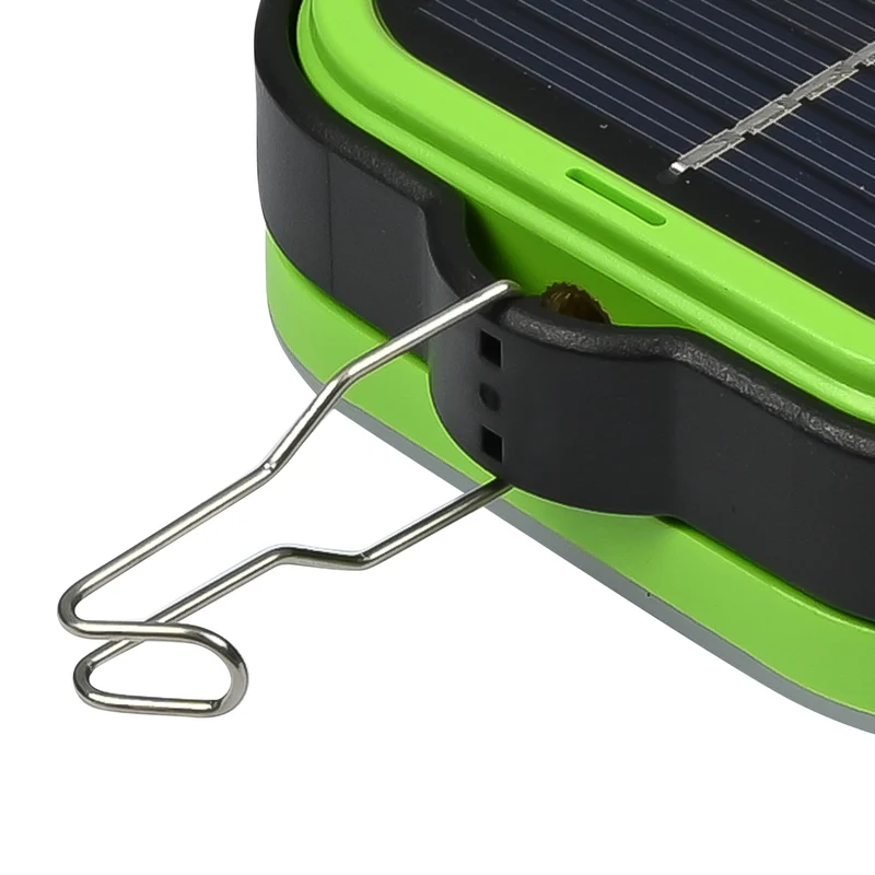 Campinglampe mit Solar-Powerbank – Solarpanel 5,5 V 0,8 W, Abmessungen 80 x 80 x 30 mm