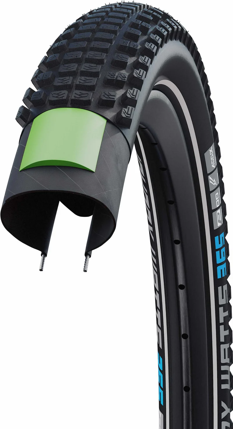 Schwalbe Johnny Watts 365 DD, GreenGuard, Performance Line, SnakeSkin Drahtreifen 27,5" Addix 4Season black-reflex