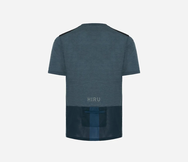 Hiru Lab Merino Kurzarm-T-Shirt Herren Blau