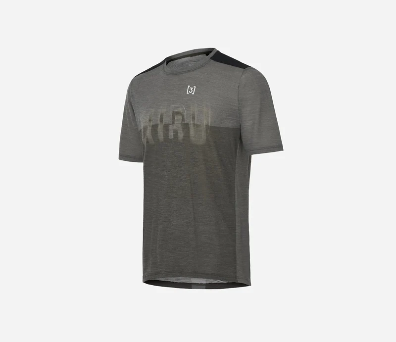 Hiru Lab Merino Kurzarm-T-Shirt Herren Steingrau