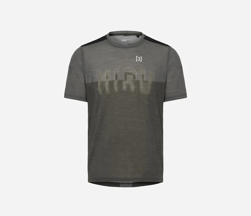 Hiru Lab Merino Kurzarm-T-Shirt Herren Steingrau