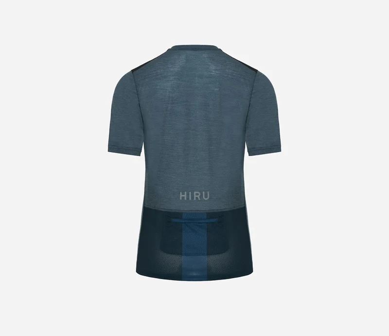 Hiru Lab Merino Kurzarm-T-Shirt Damen Blau