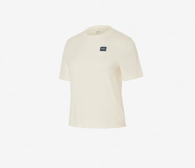 Hiru Kurzarm-T-Shirt Damen Knochenweiß