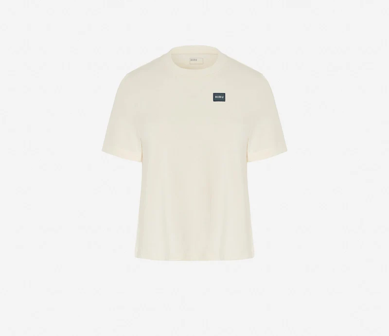 Hiru Kurzarm-T-Shirt Damen Knochenweiß