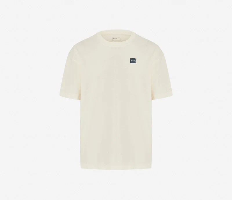 Hiru Kurzarm-T-Shirt Herren Knochenweiß