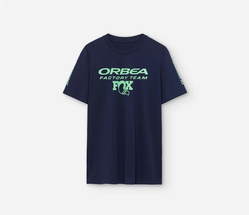 Orbea OFT Fox Navy Kurzarm-T-Shirt Unisex Marineblau