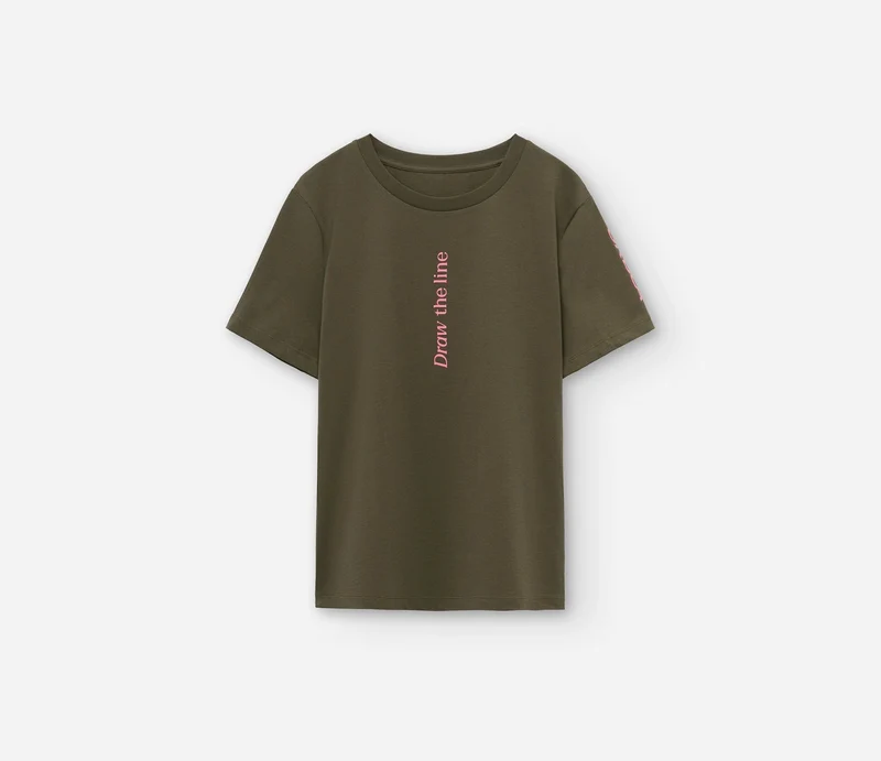 Orbea Draw The Line Khaki Kurzarm-T-Shirt Damen Khaki