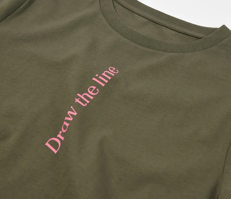 Orbea Draw The Line Khaki Kurzarm-T-Shirt Damen Khaki