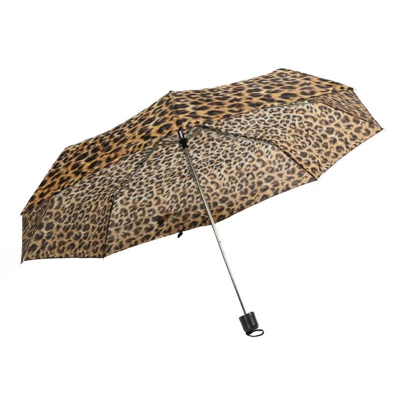 Mini-Regenschirm Leopard – Durchmesser geöffnet 93 cm, Höhe geöffnet 55 cm, 93 cm