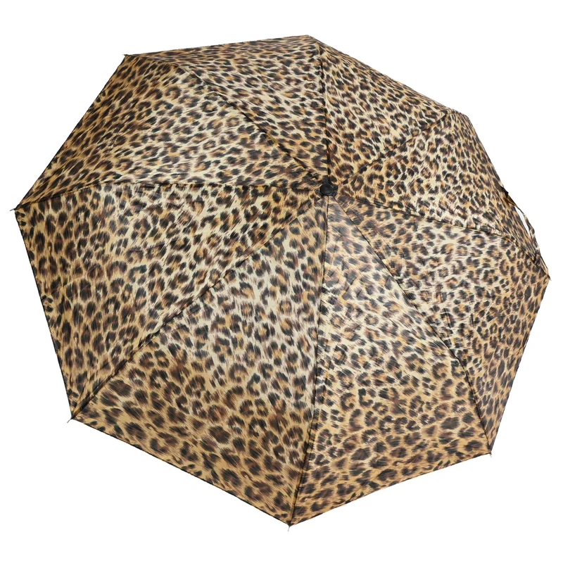 Mini-Regenschirm Leopard – Durchmesser geöffnet 93 cm, Höhe geöffnet 55 cm, 93 cm