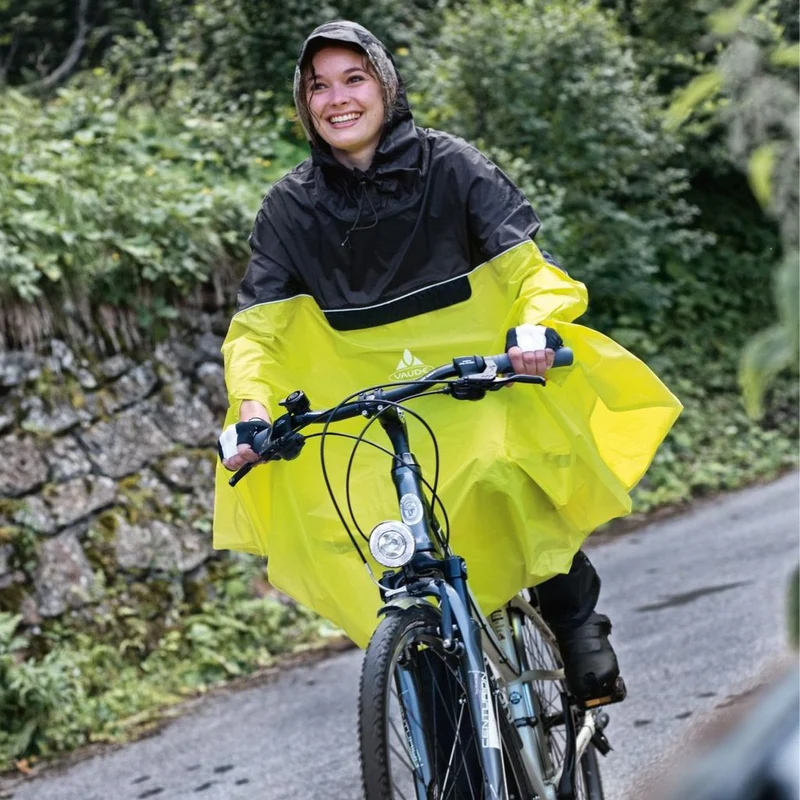 Poncho cycliste jaune avec visières latérales Covero II Vaude