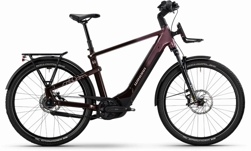 Winora Yakun R5 600 Wh E-Bike Diamant 27,5" red/violet red - gloss
