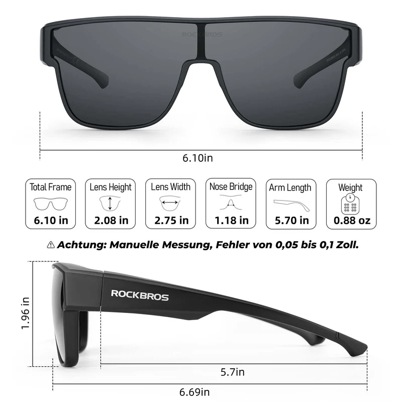 Polarisierte Unisex OTG Fahrrad-Überbrille für Kurzsichtige