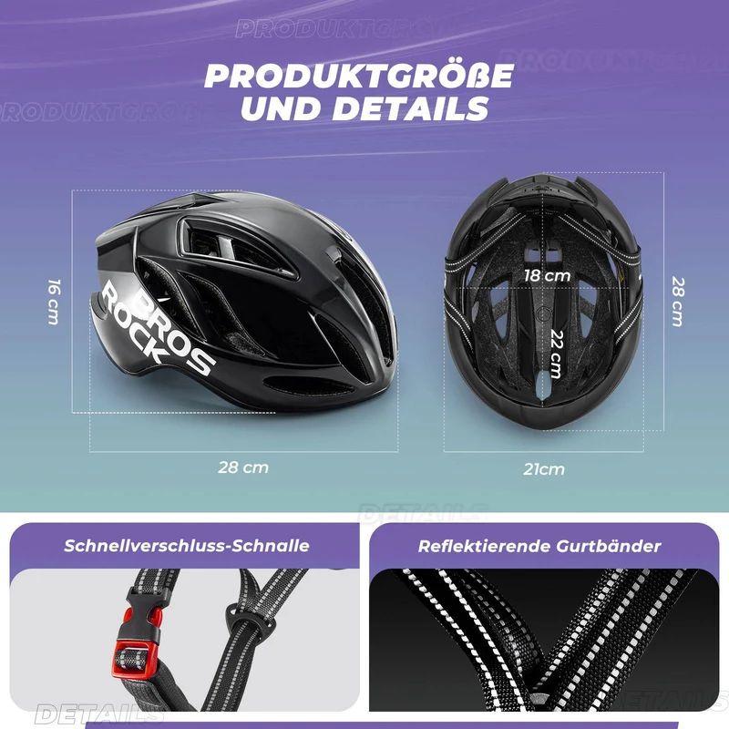 ROCKBROS Fahrradhelm 58-62cm Einstellbare Cityhelm Belüftung Unisex