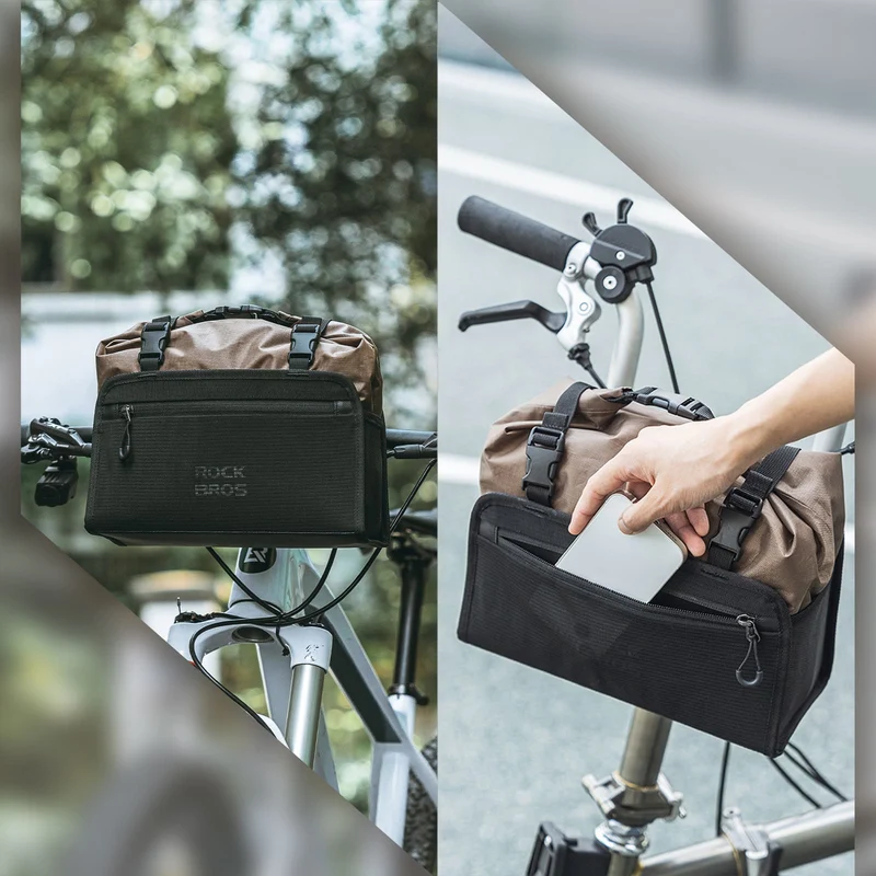 ROCKBROS Wasserdicht Lenkertasche Abnehmbar Fahrradkorb ca.5,5L