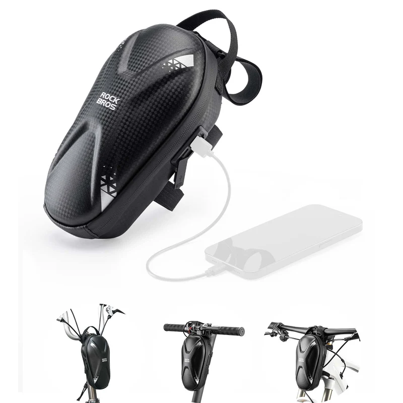 ROCKBROS E Scooter Lenkertasche Wasserdicht Vordertasche mit USB-Anschlüsse