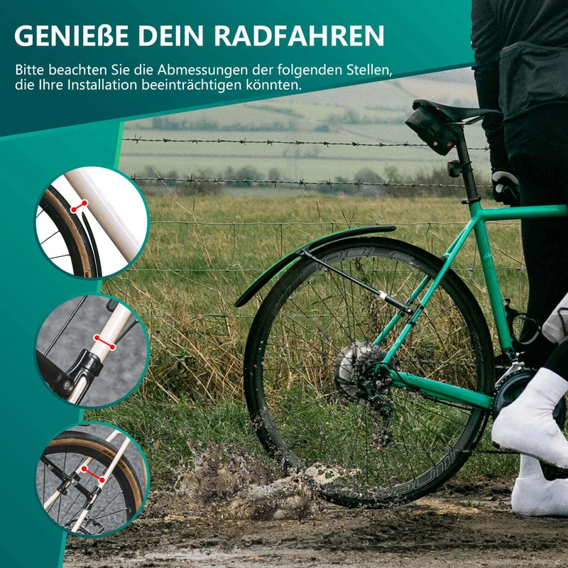 ROCKBROS Rennrad Schutzblech Set für 27,5 Zoll Fahrräder Quick-Release