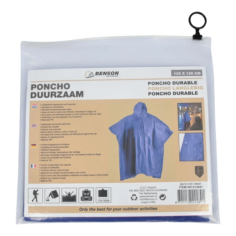 Poncho nachhaltig dunkelblau – Material PVC, leichtgewichtig