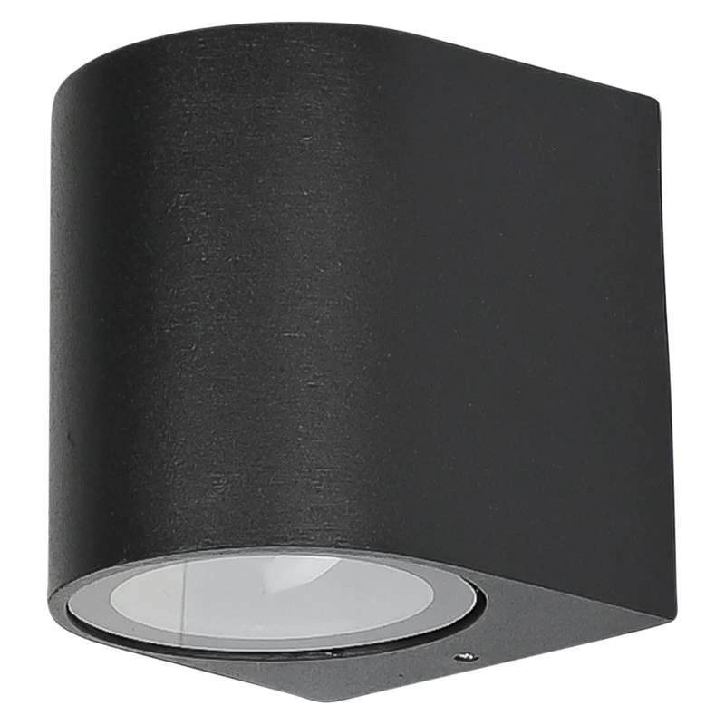 Wandleuchte rund IP65 – Fassung GU10, wasserdicht IP65, Kabellänge 30 cm, Farbe Schwarz