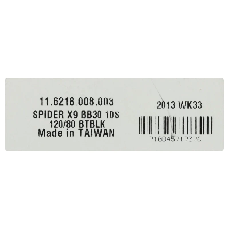 SRAM X9 Spider BB30 Lochkreis 120/80 mm (2x10-fach)