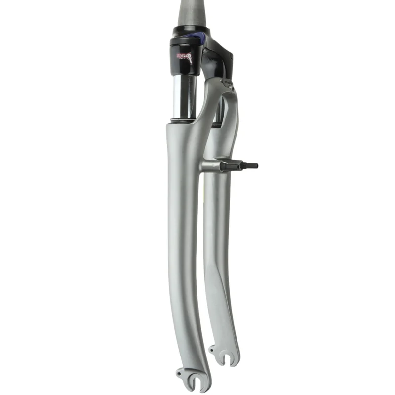 SR Suntour Federgabel Felgenbremsen Schnellspanner QR 28 Zoll Tapered 1 1/8-1.5 Zoll Schaft silber