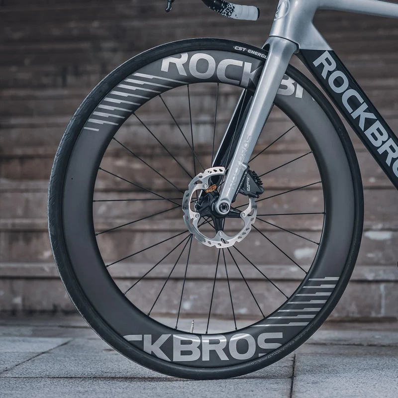 ROCKBROS 700C Carbon Laufradsatz 65mm Scheibenbremse Steckachse Laufrad Set für Rennrad