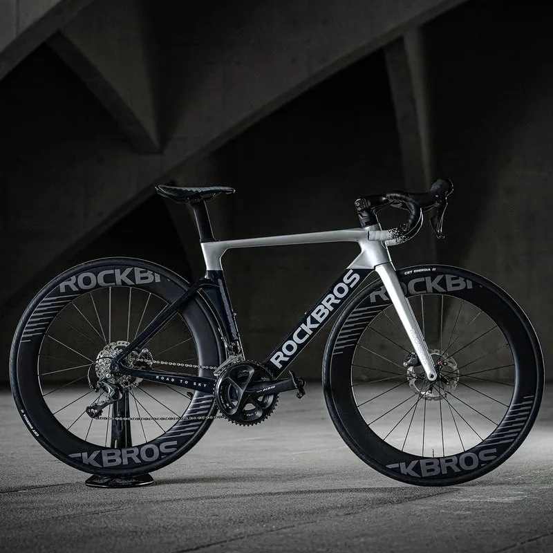 ROCKBROS 700C Carbon Laufradsatz 65mm Scheibenbremse Steckachse Laufrad Set für Rennrad