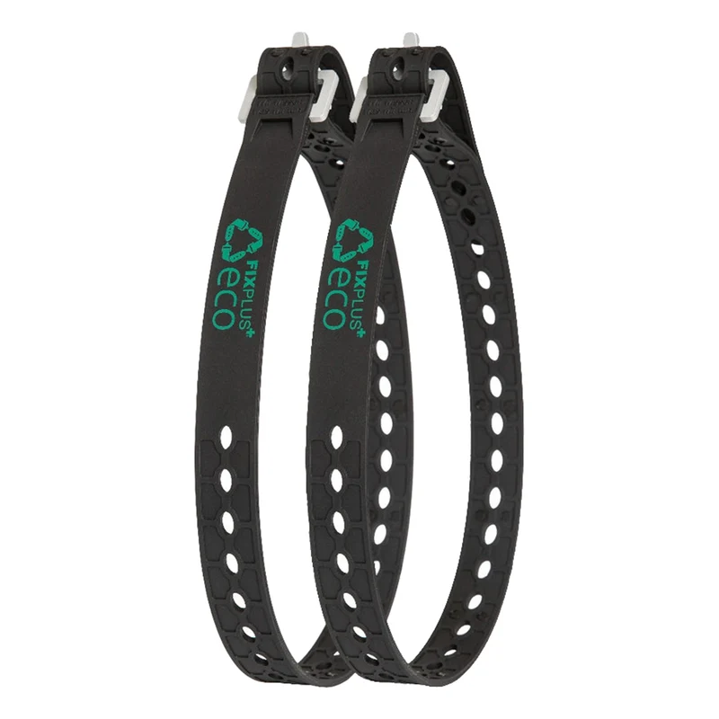 Sangles de serrage vélo recyclées 66cm noires Fixplus - Pack de 2