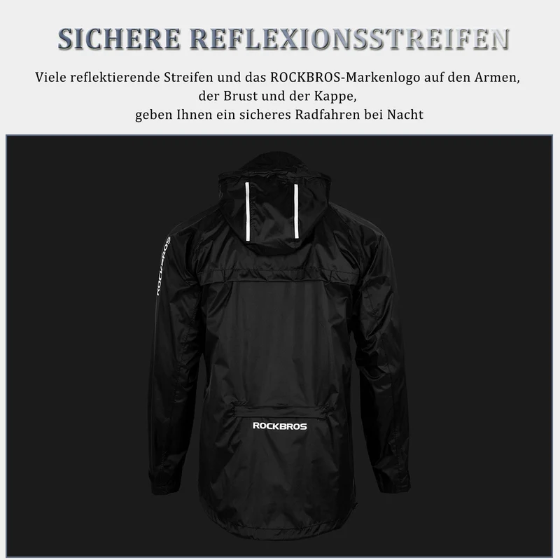 ROCKBROS Radsport Regenjacke Herren Wasserabweisend Leicht Fahrradjacke
