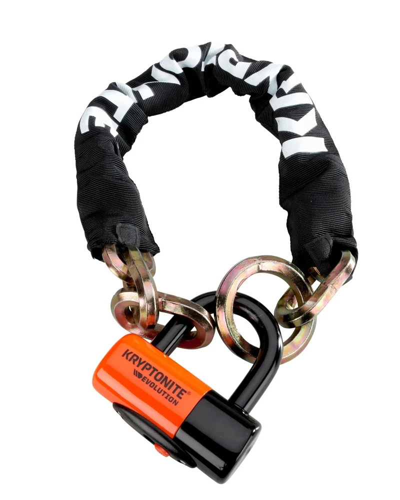 Kryptonite Kettenschloss New York Noose W Evs4 12mmx75cm Disc 14mm Schwarz/Orange