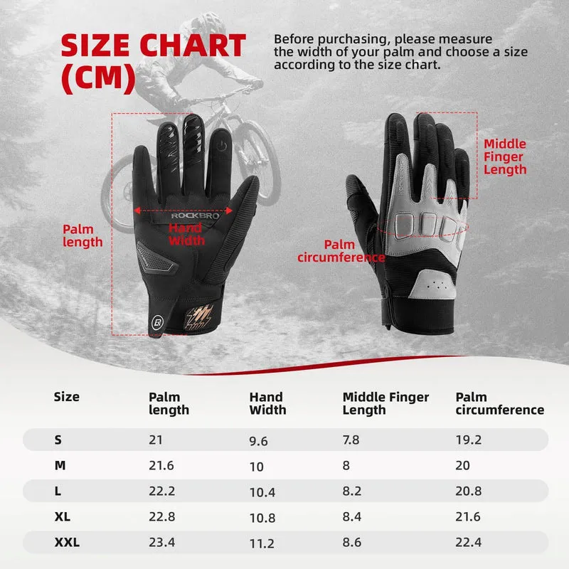 ROCKBROS Fahrradhandschuhe Winter Herbst Herren MTB Stoßdämpfend Handschuhe