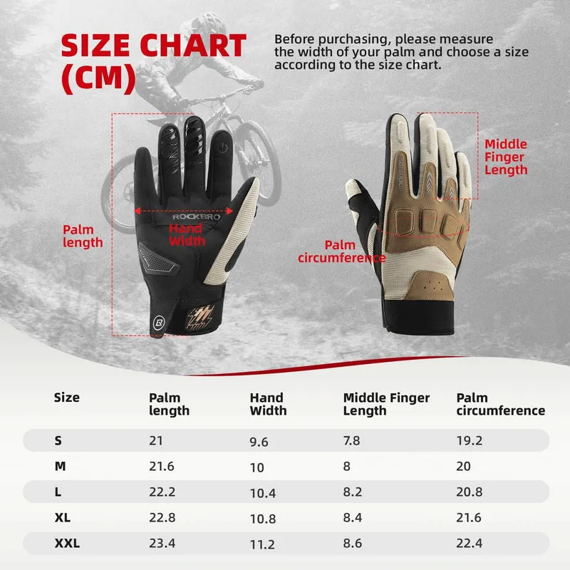 ROCKBROS Fahrradhandschuhe Winter Herbst Herren MTB Stoßdämpfend Handschuhe