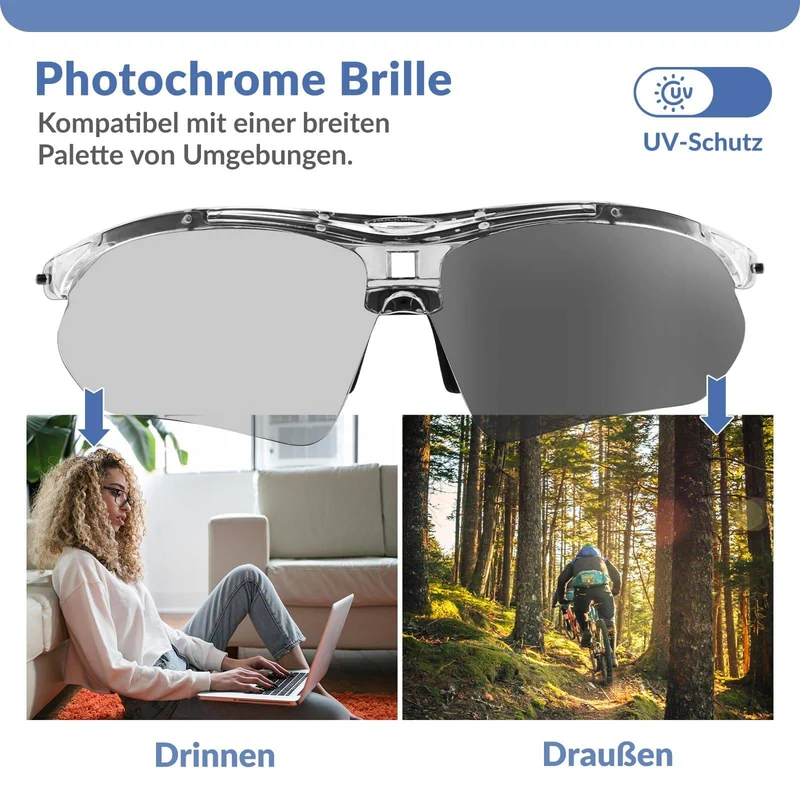 Adaptive Selbsttönende Sportsonnenbrille (UV400)