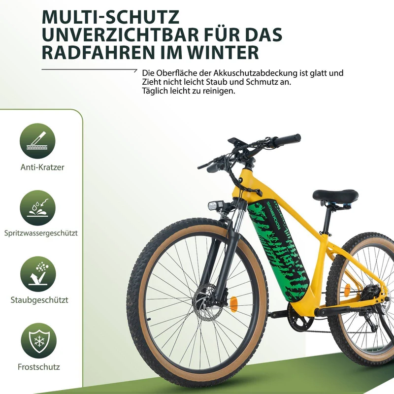 ROCKBROS E-Bike Akku Lackschutz für integrierte Ebike Rahmenakku Schutz vor Kälte