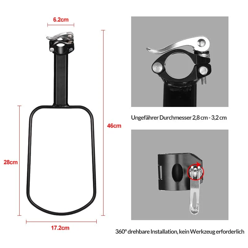 Gepäckträgertasche Wasserfest Schnellspanner Design mit Halterung