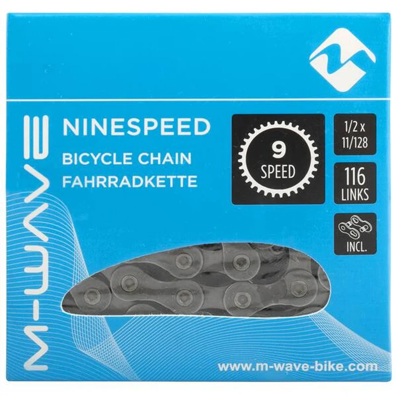 Chaine vélo 116 maillons à attache-rapide pour 9V M-Wave
