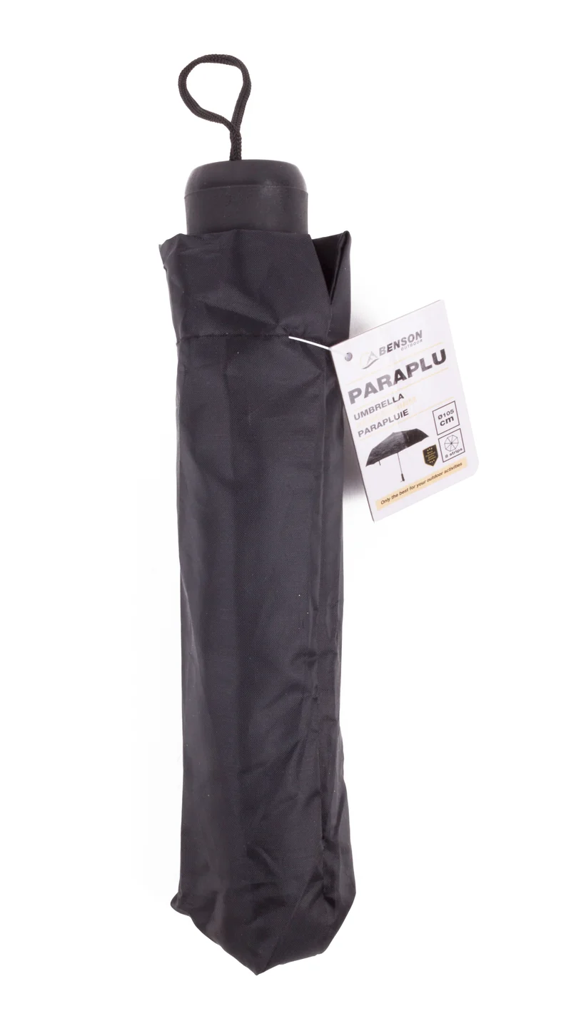 Regenschirm Mini Schwarz Deluxe – Durchmesser 98 cm (105 cm), Länge 58 cm, 98 cm, 105 cm