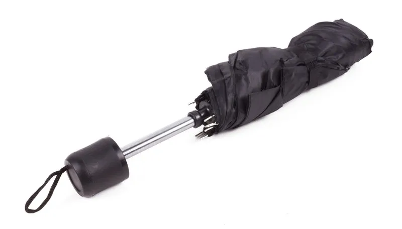 Regenschirm Mini Schwarz Deluxe – Durchmesser 98 cm (105 cm), Länge 58 cm, 98 cm, 105 cm