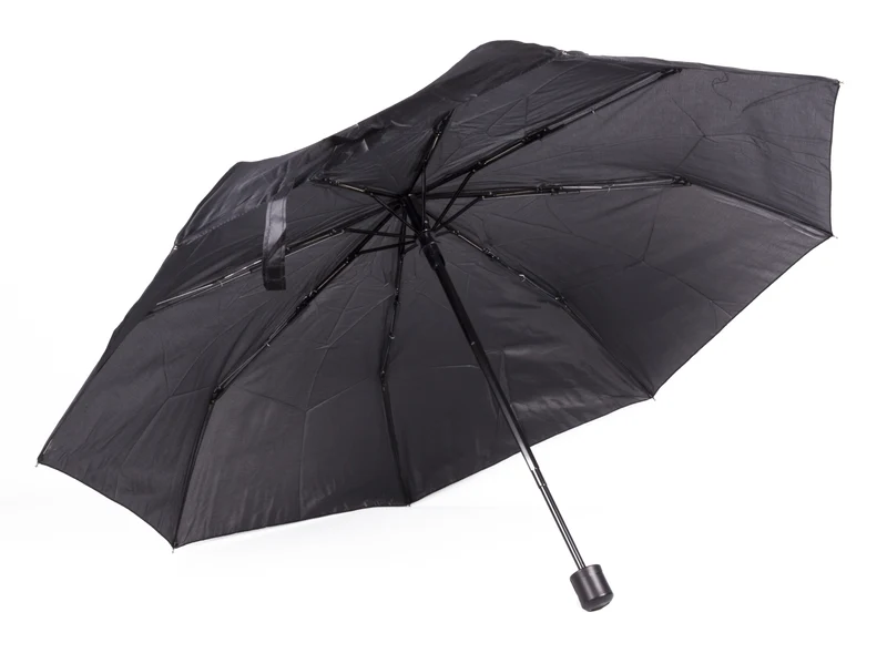 Regenschirm Mini schwarz – Durchmesser ausgeklappt 93 cm, Höhe ausgeklappt 55 cm, 93 cm