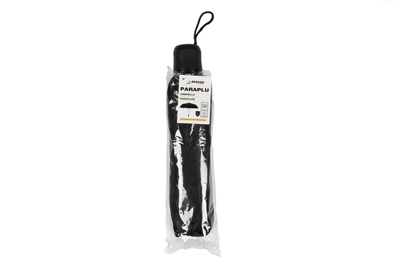 Regenschirm Mini schwarz – Durchmesser ausgeklappt 93 cm, Höhe ausgeklappt 55 cm, 93 cm