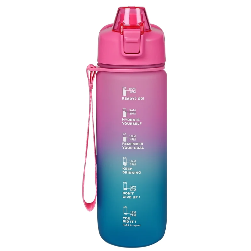 Trinkflasche 750 ml blau/rosa – Höhe 25 cm, Durchmesser ø 7,5 cm, 25 cm, 7,5 cm