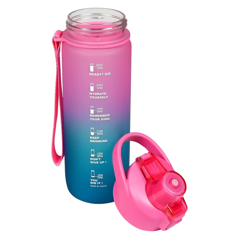 Trinkflasche 750 ml blau/rosa – Höhe 25 cm, Durchmesser ø 7,5 cm, 25 cm, 7,5 cm